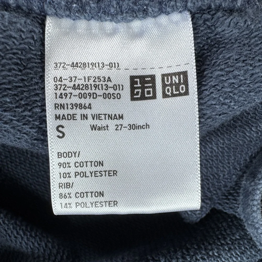 UNIQLO Cotton Polyester Knit Jogger Sweatpants Mens Small Blue